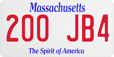 MA license plate 200JB4