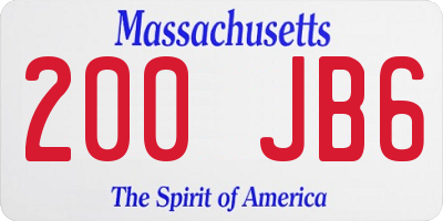 MA license plate 200JB6