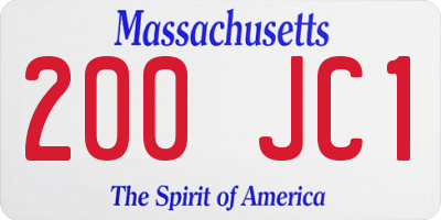 MA license plate 200JC1