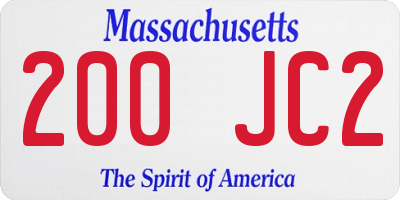 MA license plate 200JC2