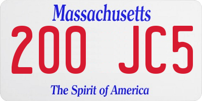 MA license plate 200JC5