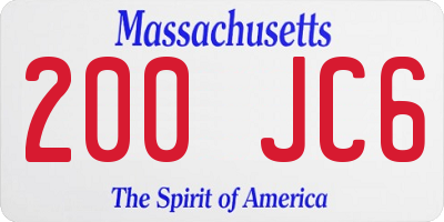 MA license plate 200JC6
