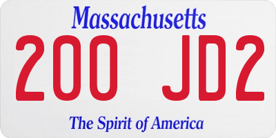 MA license plate 200JD2