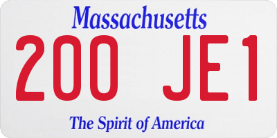 MA license plate 200JE1