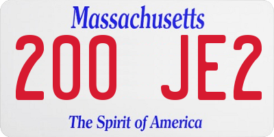 MA license plate 200JE2