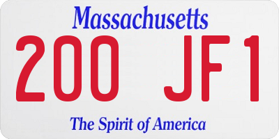 MA license plate 200JF1