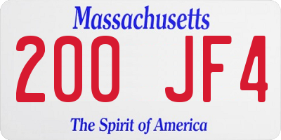 MA license plate 200JF4