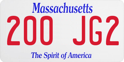 MA license plate 200JG2