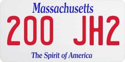 MA license plate 200JH2
