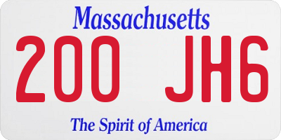 MA license plate 200JH6