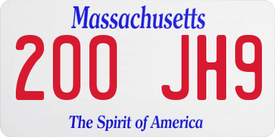 MA license plate 200JH9