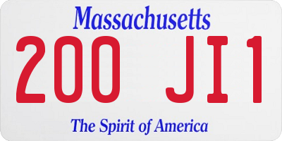 MA license plate 200JI1