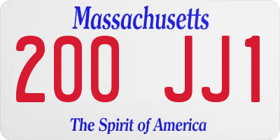 MA license plate 200JJ1