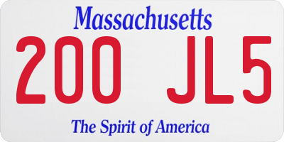 MA license plate 200JL5