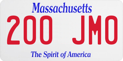 MA license plate 200JM0