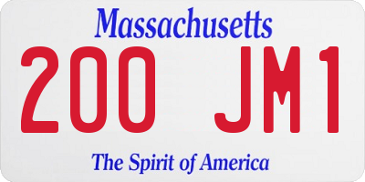 MA license plate 200JM1