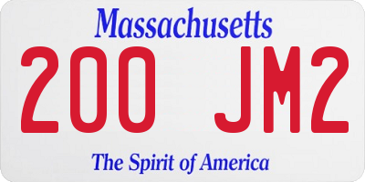 MA license plate 200JM2
