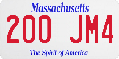 MA license plate 200JM4