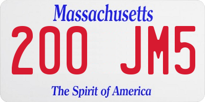 MA license plate 200JM5