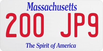 MA license plate 200JP9