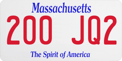 MA license plate 200JQ2