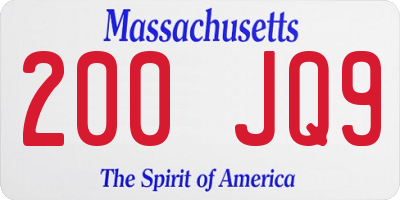 MA license plate 200JQ9