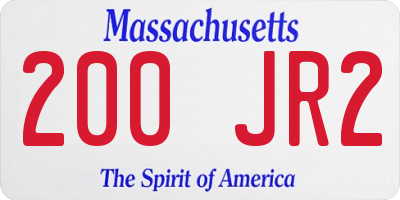 MA license plate 200JR2