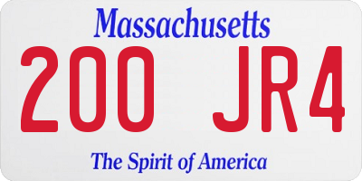 MA license plate 200JR4