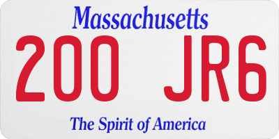 MA license plate 200JR6