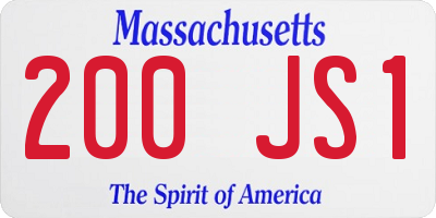 MA license plate 200JS1