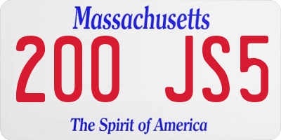 MA license plate 200JS5
