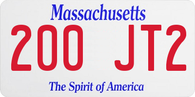 MA license plate 200JT2
