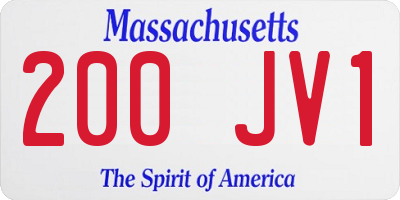 MA license plate 200JV1