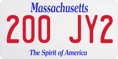 MA license plate 200JY2