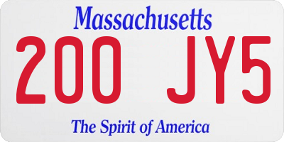 MA license plate 200JY5