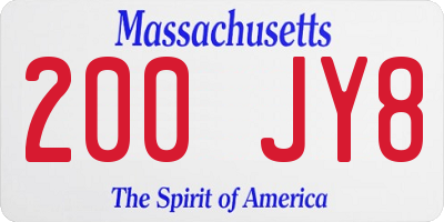 MA license plate 200JY8