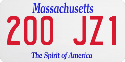 MA license plate 200JZ1