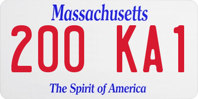 MA license plate 200KA1