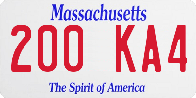 MA license plate 200KA4