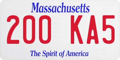 MA license plate 200KA5