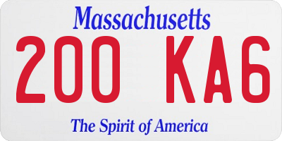 MA license plate 200KA6