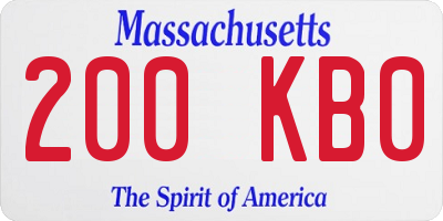 MA license plate 200KB0