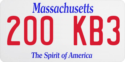 MA license plate 200KB3