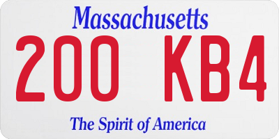 MA license plate 200KB4