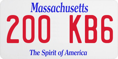 MA license plate 200KB6