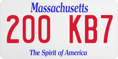 MA license plate 200KB7