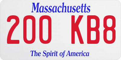 MA license plate 200KB8