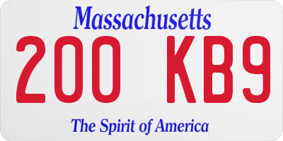 MA license plate 200KB9