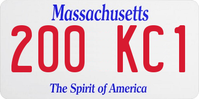 MA license plate 200KC1