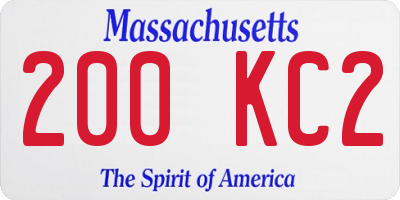 MA license plate 200KC2